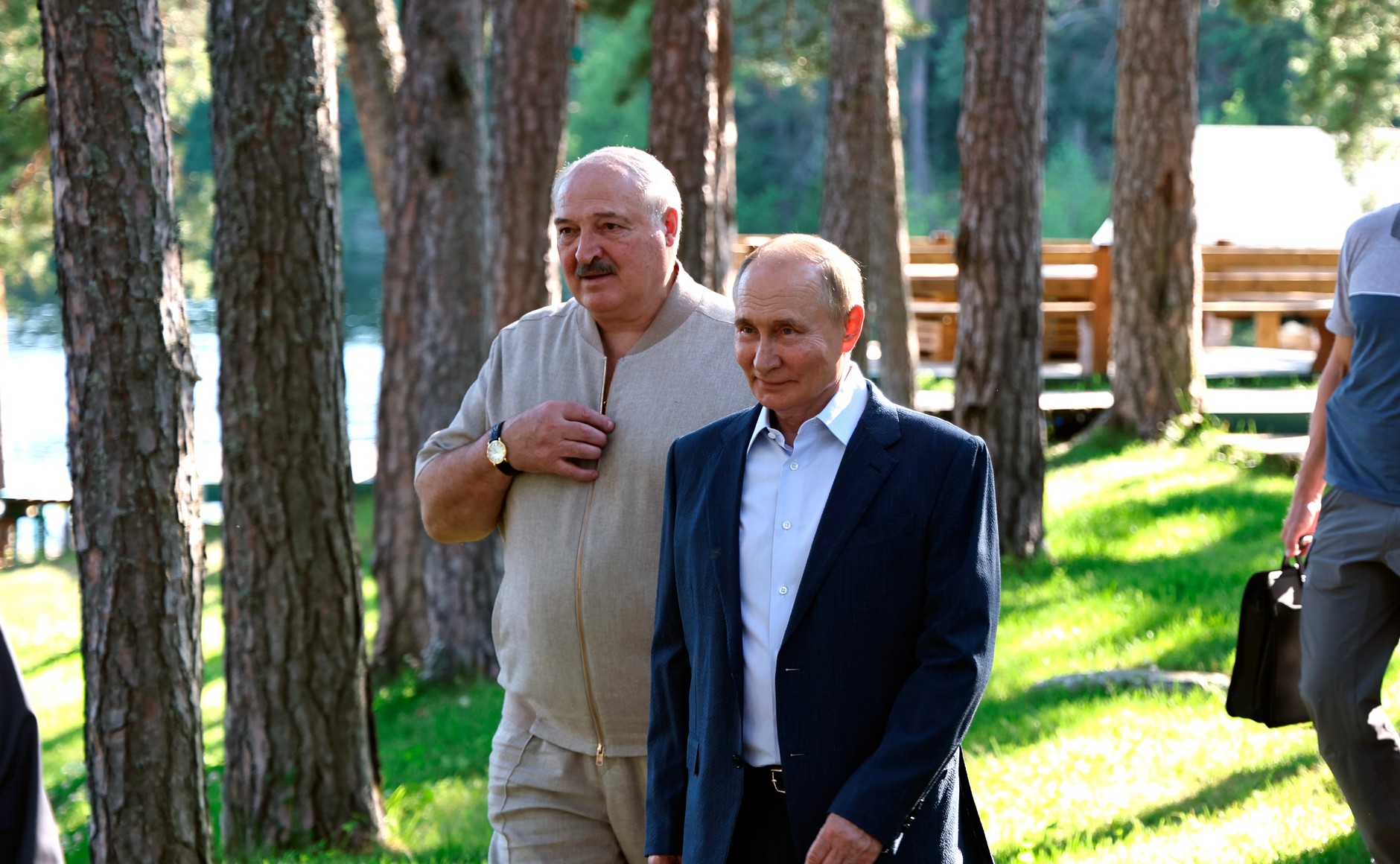 Vladimir Putin i Aleksandr Lukashenko vstrechayutsya na Valaame